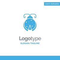 Beetle Bug Ladybird Ladybug Blue Solid Logo Template Place for Tagline vector