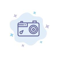 Camera Image Picture Photo Blue Icon on Abstract Cloud Background vector