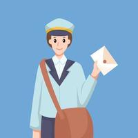 Postal Courier Profession Character Design Illustration vector