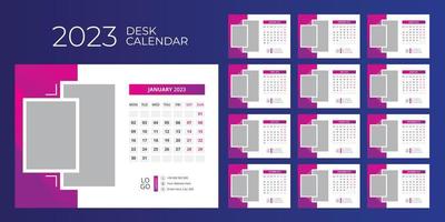 diseño de calendario de escritorio 2023 vector