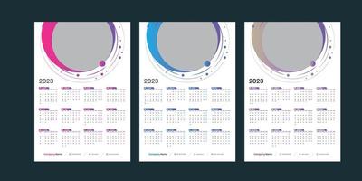 calendario de pared 2023 vector