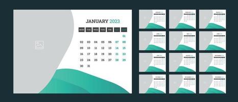 diseño de calendario de escritorio 2023 vector