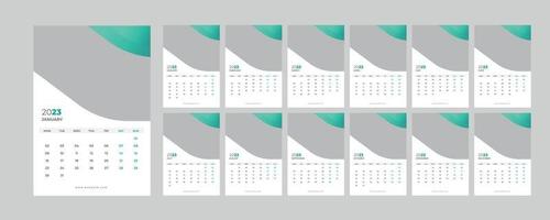 Wall Calendar 2023. vector