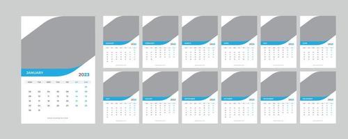 Wall Calendar 2023. vector