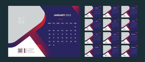 diseño de calendario de escritorio 2023 vector