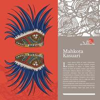 papua traditional hat called mahkota kasuari handrawn illustration ethnic culture vector