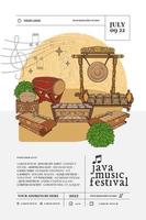 plantilla de póster del festival de música javanesa vector