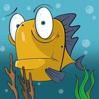 The yellow fish vector