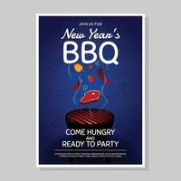 New Year BBQ Poster vector