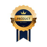 Premium Quality badge With Blue and Gold color png