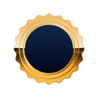 insignia de primera calidad con color azul y dorado png