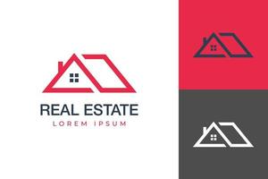 diseño de logotipo simple de línea inmobiliaria, diseño de logotipo de techo de hogar elegante y lujoso vector