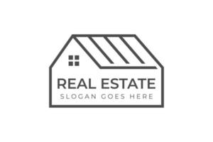 line Real Estate simple logo design, elegant and luxury home roof logo design vector