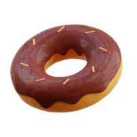 ilustração 3d de rosquinhas de chocolate png