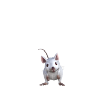 souris blanche rendu 3d png