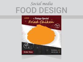 Social Media Post food design template, vector web poster design layout.