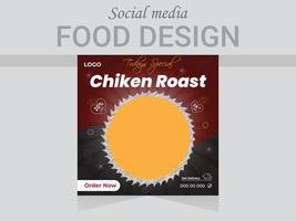 Social Media Post food design template, vector web poster design layout.