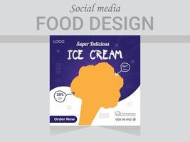 Social Media Post food design template, vector web poster design layout.