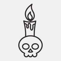 Icon candle. Day of the dead celebration elements. Icons in line style. Good for prints, posters, logo, party decoration, greeting card, etc. vector