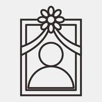 Icon photo of the dead. Day of the dead celebration elements. Icons in line style. Good for prints, posters, logo, party decoration, greeting card, etc. vector
