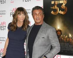 LOS ANGELES - NOV 9 - Jennifer Flavin, Slyvester Stallone at the AFI Fest 2015 Presented by Audi - The 33 Premiere at the TCL Chinese Theater on November 9, 2015 in Los Angeles, CA photo