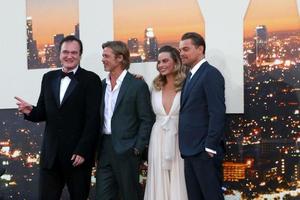 LOS ANGELES - JUL 22 - Quentin Tarantino, Brad Pitt, Margot Robbie, Leonardo DiCaprio at the Once Upon a Time in Hollywood Premiere at the TCL Chinese Theater IMAX on July 22, 2019 in Los Angeles, CA photo