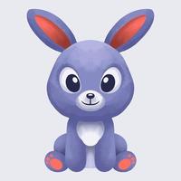 Cartoon cute rabbit watercolor style with blank space isolated on white background vector