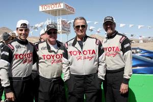 LOS ANGELES - MAR 15 - Colin Egglesfield, Al Unser Jr, Eric Braeden, Kyle Petty at the Toyota Grand Prix of Long Beach Pro-Celebrity Race Training at Willow Springs International Speedway on March 15, 2014 in Rosamond, CA photo