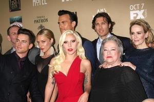 LOS ANGELES - OCT 3 - Matt Bomer, Chole Sevigny, Cheyenne Jackson, Lady Gaga, Brad Falchuk, Kathy Bates, Sarah Paulson at the American Horror Story - Hotel Premiere Screening at the Regal 14 Theaters on October 3, 2015 in Los Angeles, CA photo