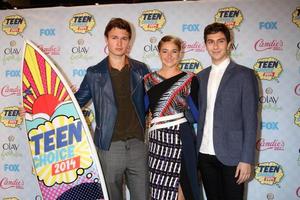 LOS ANGELES - AUG 10 - Ansel Elgort, Shailene Woodley, Nat Wolff at the 2014 Teen Choice Awards Press Room at Shrine Auditorium on August 10, 2014 in Los Angeles, CA photo