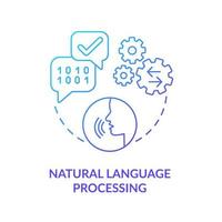 Natural language processing blue gradient concept icon. Artificial intelligence. Machine learning engineer abstract idea thin line illustration. Isolated outline drawing. vector