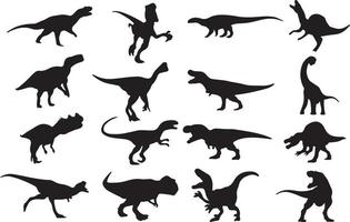 The set of Dinosaur silhouette collection vector