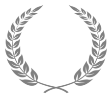 corona de laurel, símbolo del ganador. orejas de trigo o silueta de signo de arroz para logotipo, aplicaciones, sitio web, pictograma, ilustración de arte o elemento de diseño gráfico. formato en png