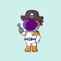 The astronaut is being a pirate captain and exploring some ocean vector