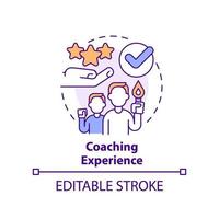 Coaching experience concept icon. Business coach platform promotion abstract idea thin line illustration. Mentor goals. Isolated outline drawing. Editable stroke. vector