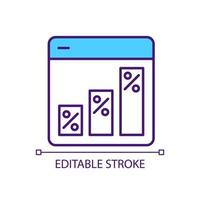 Graph in data analytics RGB color icon. Analytics and statistics. Kind of website. Network analysis. Isolated vector illustration. Simple filled line drawing. Editable stroke.