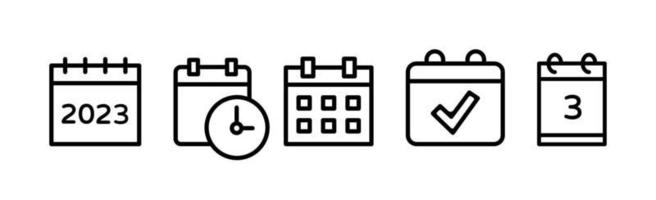 Set collection of calendar icons, calendar symbols set, time management deadline - Vector