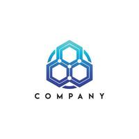 Hexagon Network Logo, Linked Hexagon Logo vector