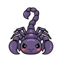 Cute purple scorpion cartoon character vector