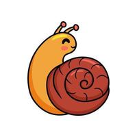 Cute little snail cartoon character vector