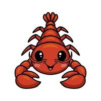 Cute little lobster cartoon character vector