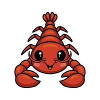 Cute little lobster cartoon character vector