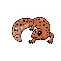 lindo personaje de dibujos animados de gecko leopardo vector