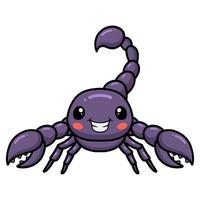 Cute purple scorpion cartoon character vector