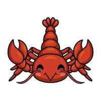Cute little lobster cartoon character vector