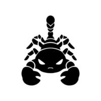 Cute black scorpion cartoon character vector