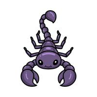 Cute purple scorpion cartoon character vector