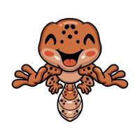 lindo personaje de dibujos animados de gecko leopardo vector