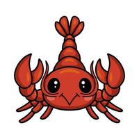 Cute little lobster cartoon character vector