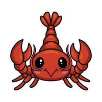 Cute little lobster cartoon character vector